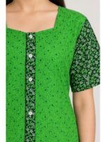 Women’s Full-Open Cotton Nighty - Green