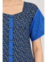 W-NY-542-05-BL-XXL_detail Women’s Full-Open Cotton Nighty - Blue