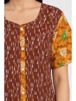W-NY-542-12-BR-XXL_detail Women’s Full-Open Cotton Nighty - Brown