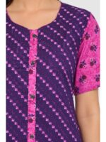 W-NY-542-14-PP-XXL_detail Women’s Full-Open Cotton Nighty - Purple