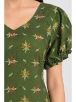 W-NY-546-02-OG-L_detail Women's Cotton Frock Nighty - Olive Green