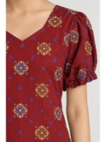 W-NY-546-06-MR-L_detail Women's Cotton Frock Nighty - Maroon