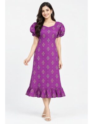 Women's Cotton Frock Nighty - Cerise