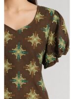 Women's Cotton Frock Nighty - Brown