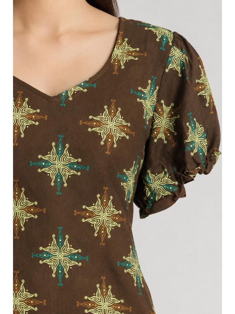Women's Cotton Frock Nighty - Brown