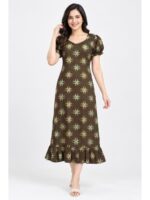 Women's Cotton Frock Nighty - Brown
