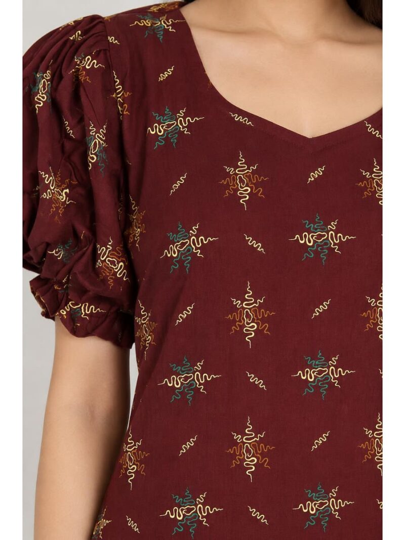 Women's Cotton Frock Nighty - Maroon