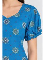 Women's Cotton Frock Nighty - Blue