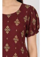 W-NY-546-12-MR-L_detail Women's Cotton Frock Nighty - Maroon