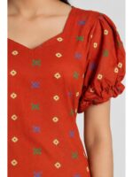 W-NY-546-13-OR-L_detail Women's Cotton Frock Nighty - Orange