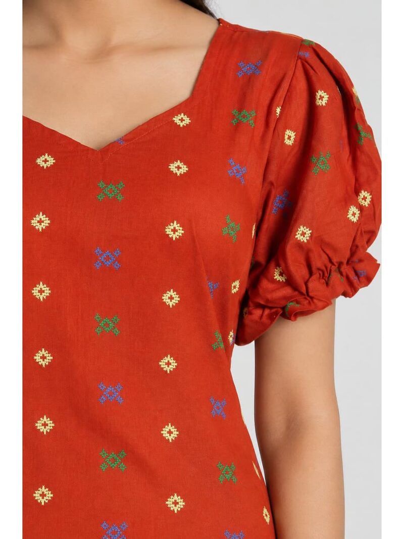 Women's Cotton Frock Nighty - Orange