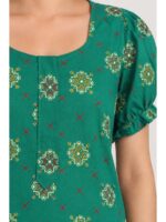 W-NY-546-16-GR-L_detail Women's Cotton Zip Frock Nighty - Green