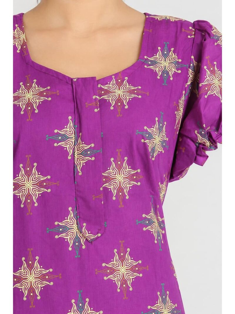 Women's Cotton Zip Frock Nighty - Cerise