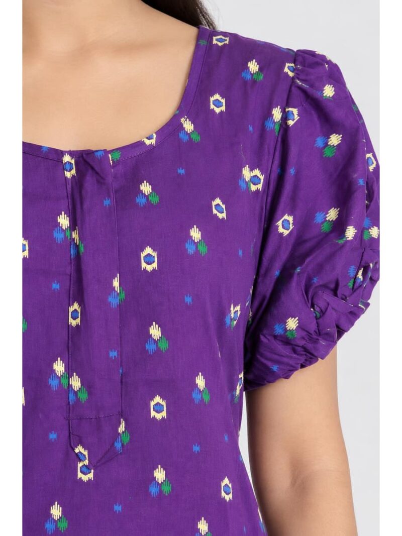 Women's Cotton Zip Frock Nighty - Violet