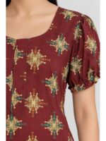 Women's Cotton Zip Frock Nighty - Maroon
