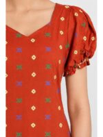 W-NY-548-01-OR-M_detail Women's Cotton Frock Nighty - Orange