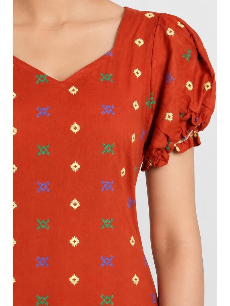 Women's Cotton Frock Nighty - Orange