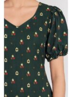 W-NY-548-02-GR-M_detail Women's Cotton Frock Nighty - Green