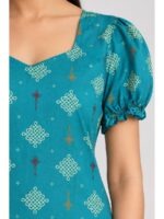 Women's Cotton Frock Nighty - Blue