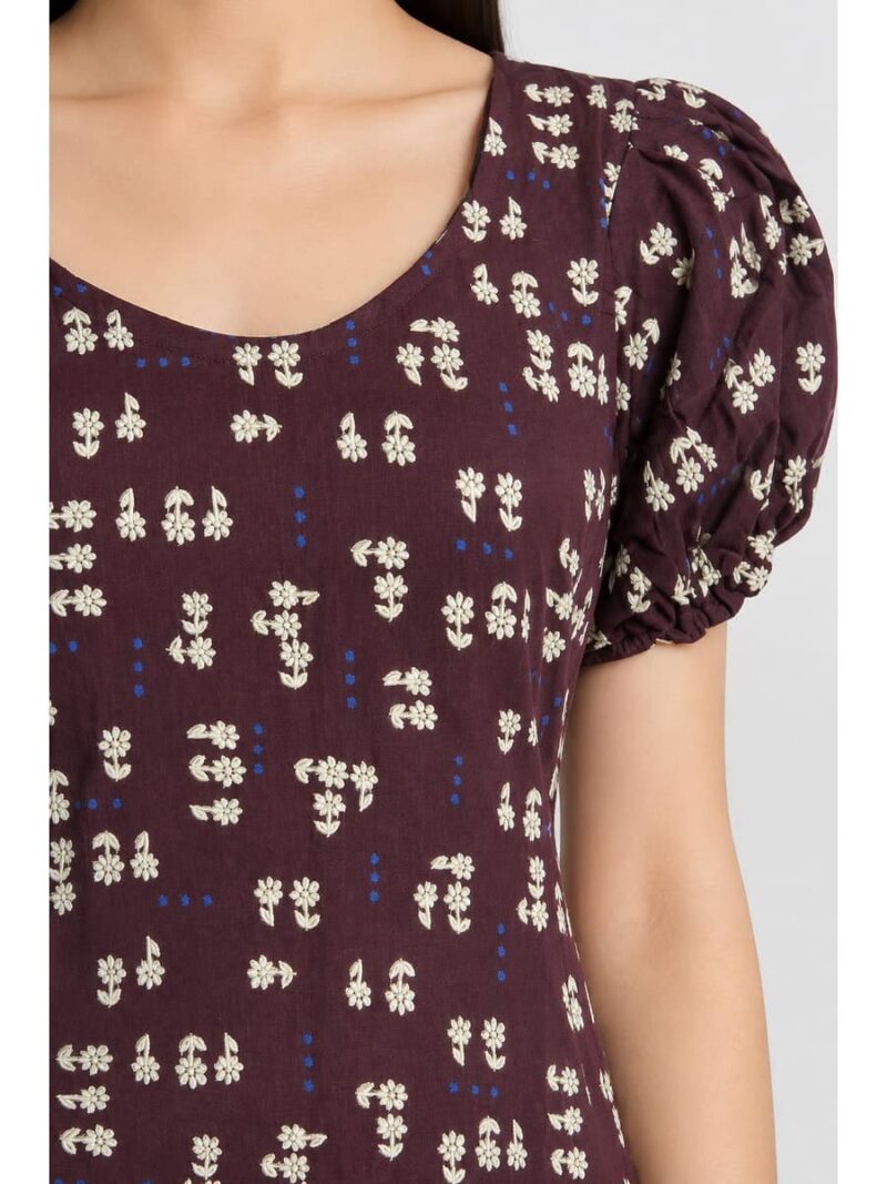 Women's Cotton Frock Nighty - Burgundy