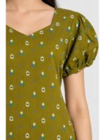 Women's Cotton Frock Nighty - Olive Green