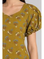 W-NY-548-11-MY-M_detail Women's Cotton Frock Nighty - Mustard Yellow