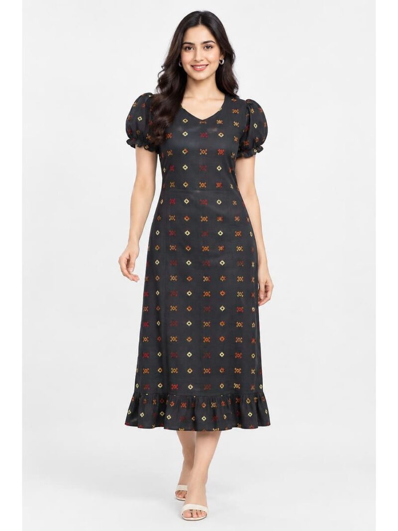 Women's Cotton Frock Nighty - Grey