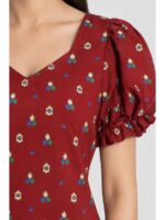 W-NY-548-13-MR-M_detail Women's Cotton Frock Nighty - Maroon