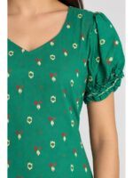 W-NY-548-16-FG-M_detail Women's Cotton Frock Nighty - Forest Green