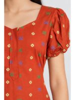 Women's Cotton Zip Frock Nighty - Orange