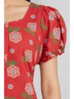 W-NY-548-21-SRL-M_detail Women's Cotton Zip Frock Nighty - Scarlet