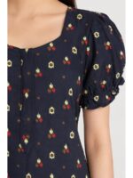 W-NY-548-25-NB-M_detail Women's Cotton Zip Frock Nighty - Navy Blue