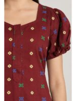 Women's Cotton Zip Frock Nighty - Maroon
