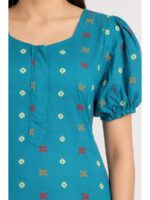W-NY-548-27-BL-M_detail Women's Cotton Zip Frock Nighty - Blue
