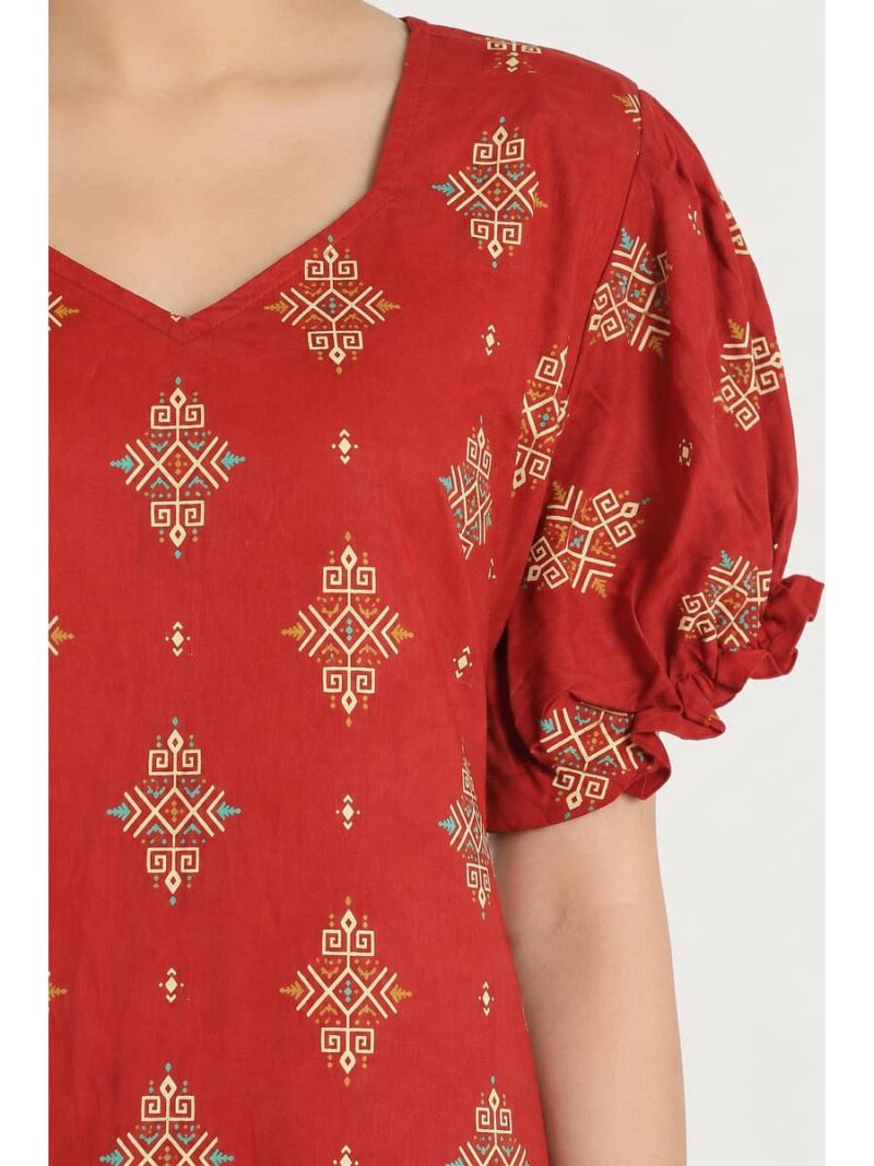 Women's Cotton Frock Nighty - Orange