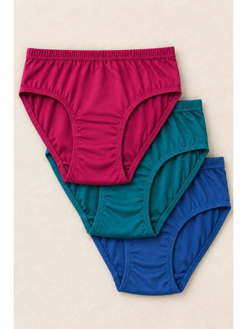 W-PN-550-01-RB-RBY-FG-M_front Women's Cotton Brief Panties, Multicolor