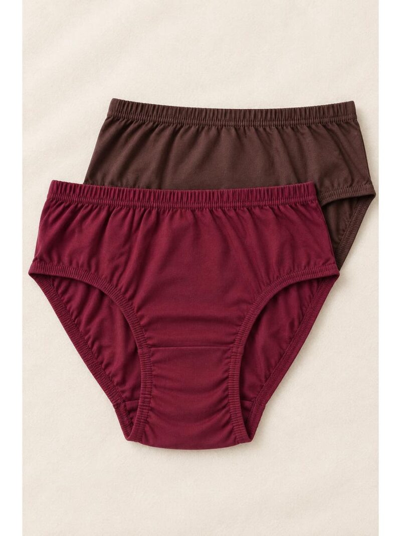 W-PN-551-03-MR-CF_front Women's Cotton Brief Panties ,2 Pcs Pack