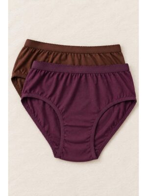 Women's Cotton Brief Panties ,2 Pcs Pack