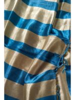 Women's Tissue Striped Saree – Blue & Gold