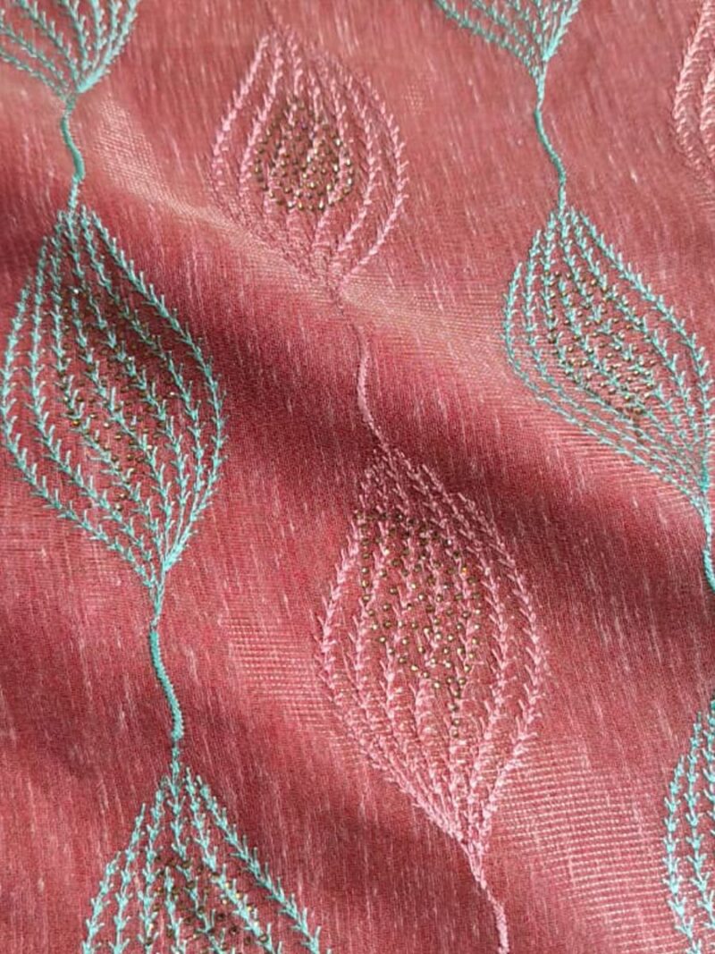 Women's Cotton Silk Saree - Cerise