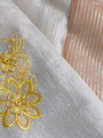 Women's Chanderi Embroidered Saree - Cream