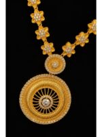 WJ-544-K-469-01-B. Floral Pendant Necklace - Gold