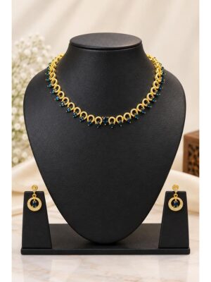 Women's Alloy Necklace Set - Gold & Blue
