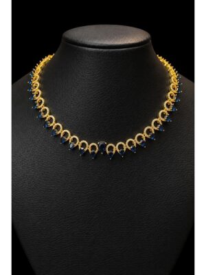 Women's Alloy Necklace Set - Gold & Blue