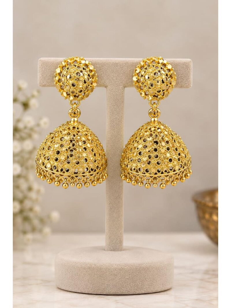 WJ-547-NR-197-03-f Jhumka Earrings- Gold