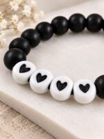 WJ-WP-BR04-BK-27 (3) Kids Beaded Bracelet - Black