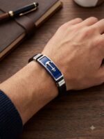 WJ-WP-BR04-RB-02 (1) Unisex Silicon Anchor Bracelet - Royal Blue