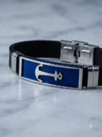 WJ-WP-BR04-RB-02 (3) Unisex Silicon Anchor Bracelet - Royal Blue