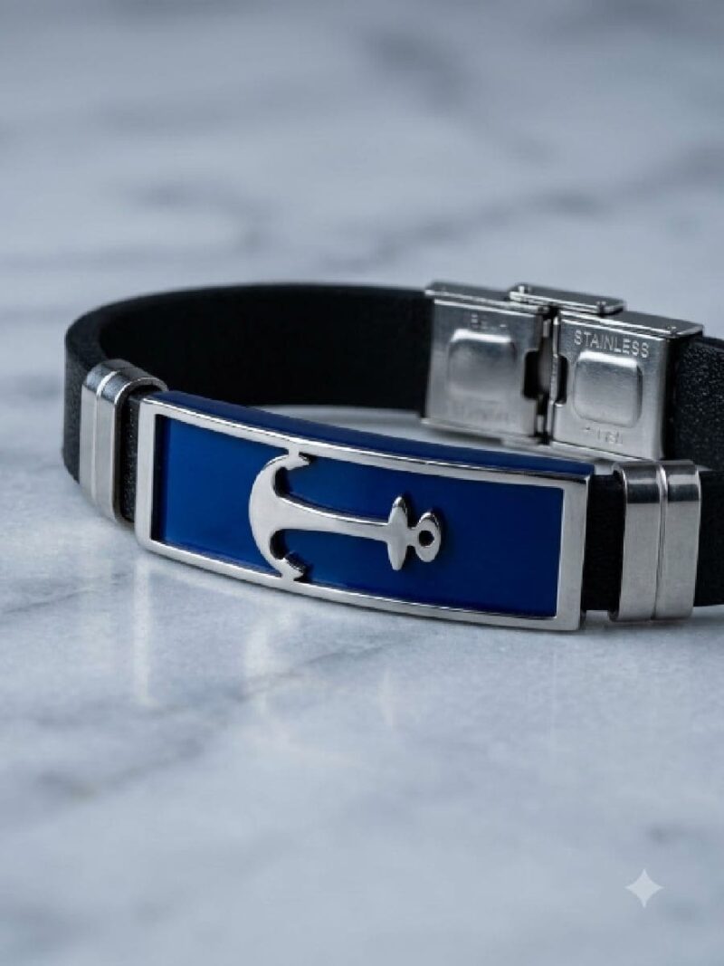 Unisex Silicon Anchor Bracelet - Royal Blue