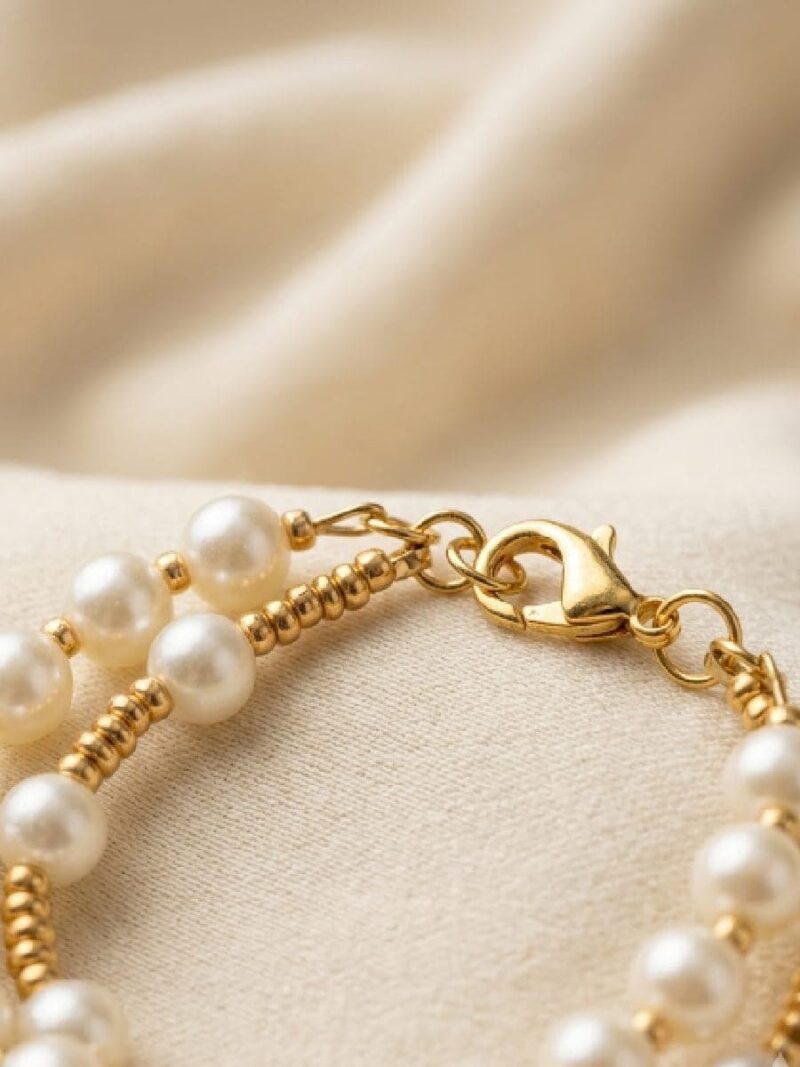 Women’s Pearl Double Layer Bracelet – White